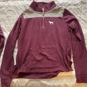 Maroon and Grey quarter zip sweater